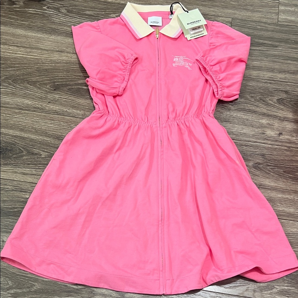 Burberry Pink Dress with Cream Collar